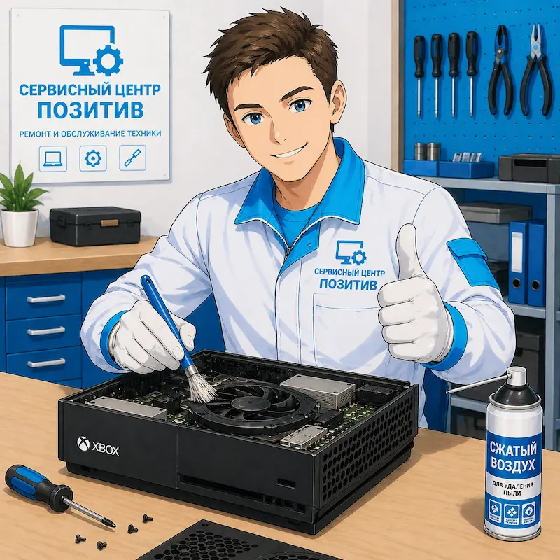 Чистка игровой приставки от пыли в Оренбурге | Замена термопасты