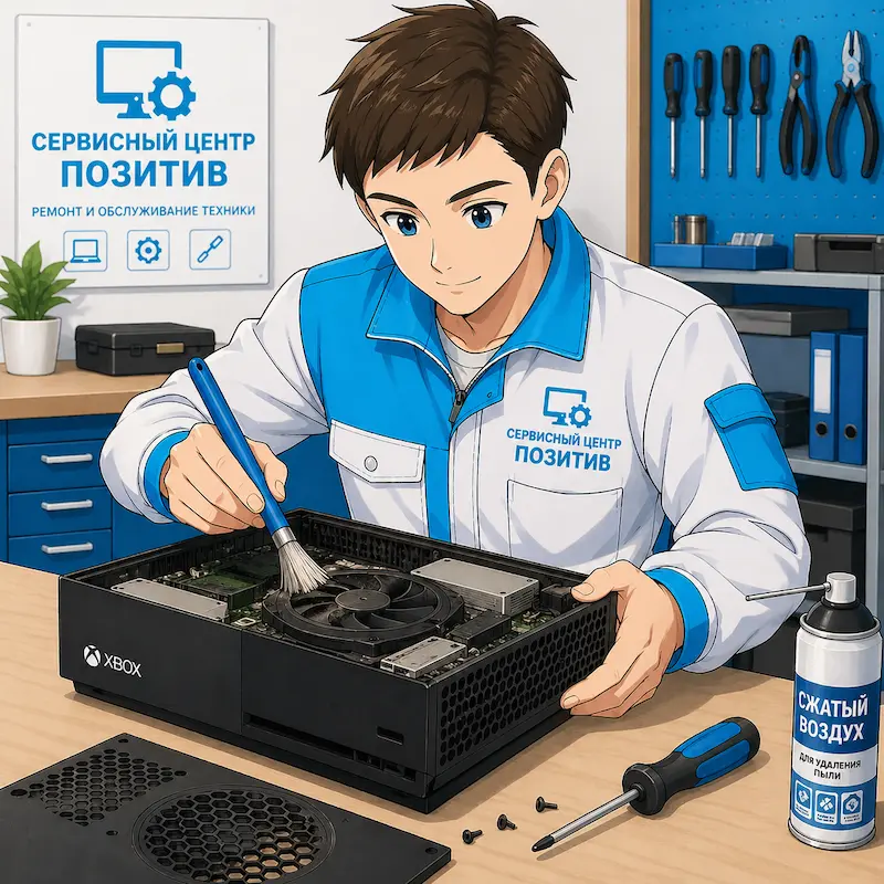Чистка игровой приставки от пыли и замена термопасты в Оренбурге